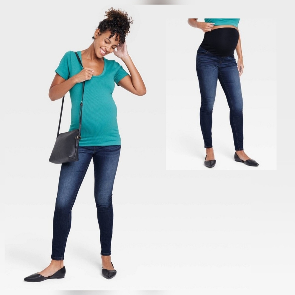 NEW! Isabel Maternity Over Belly Dark Wash Skinny Jeans Size 4